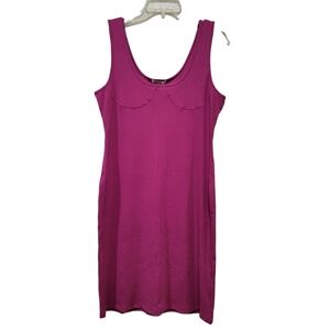 Sunro Women's Pink Stretchy Ribbed Sleeveless Scoop Neck Bodycon Dress, Size XXL